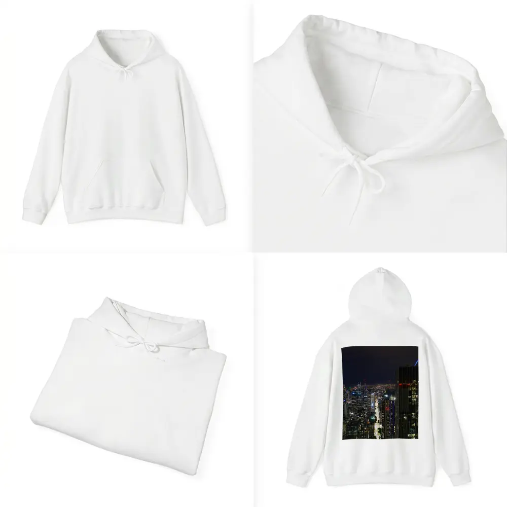Melbourne City Skyline Glowing At Night – Hoodies