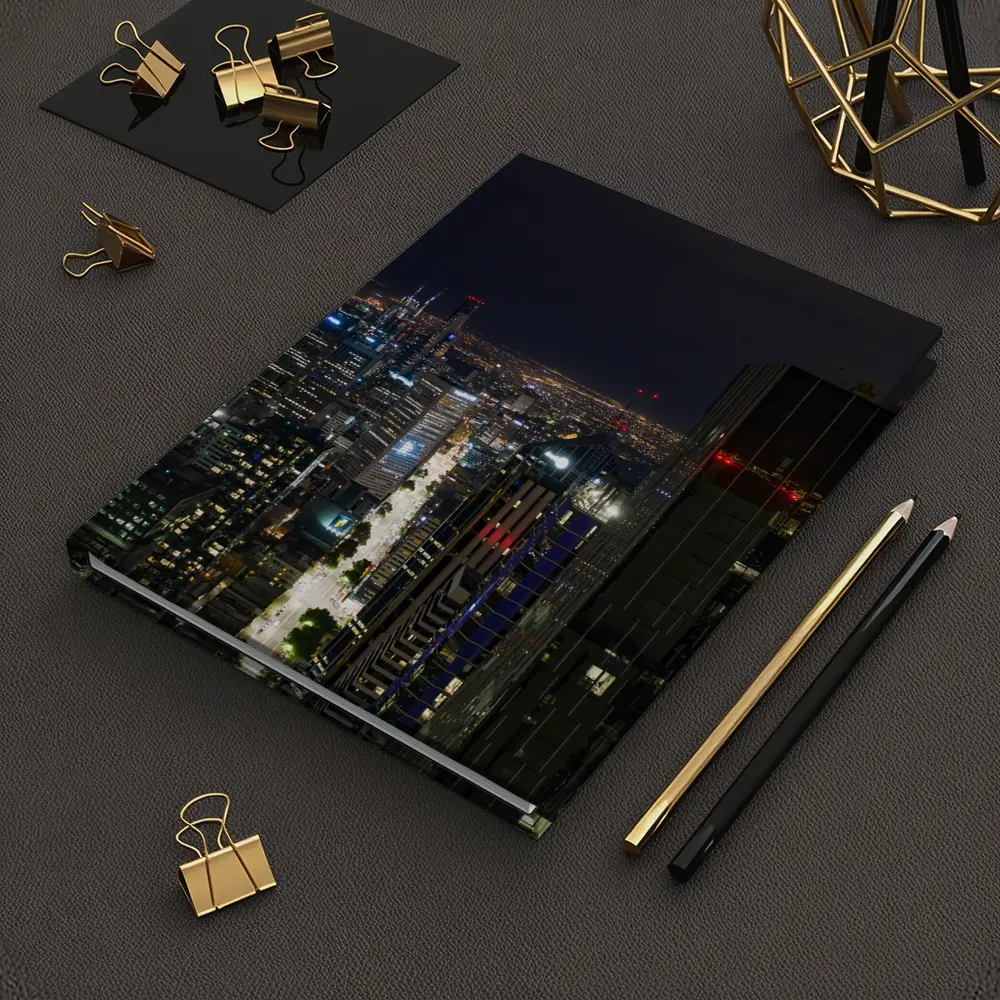 Melbourne City Skyline Glowing At Night – Notebooks