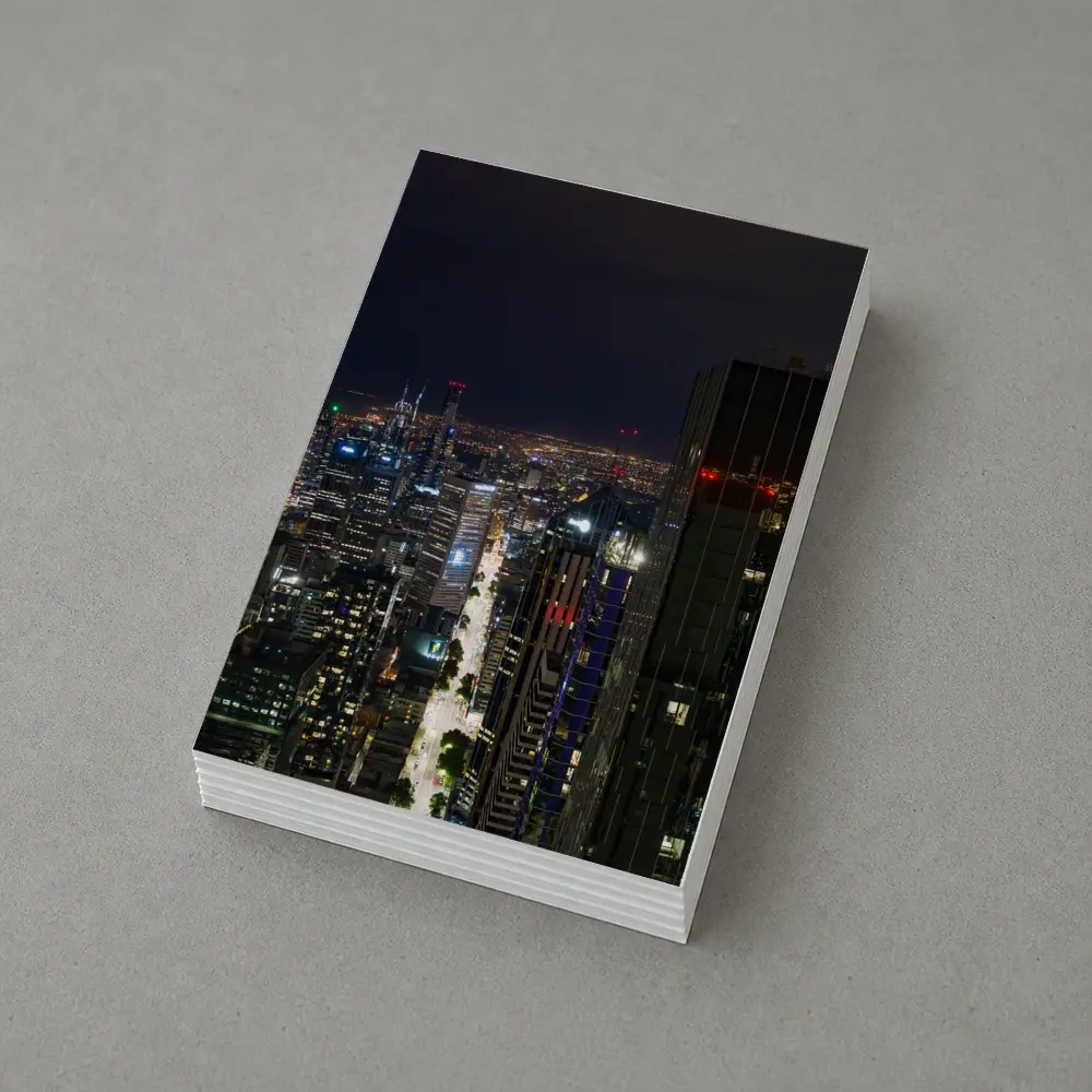 Melbourne City Skyline Glowing At Night – Postcards