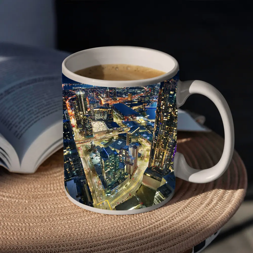 Melbourne Australia City Skyline At Night – Mugs
