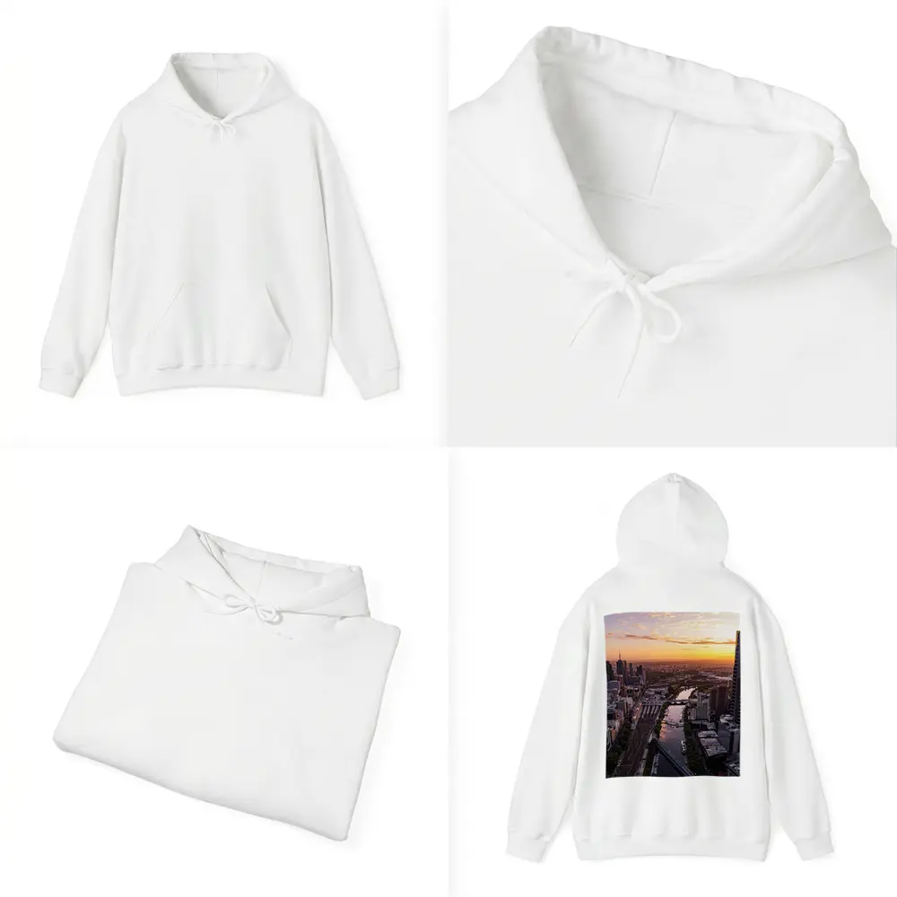 Melbourne Skyline Aerial View Golden Sunset – Hoodies