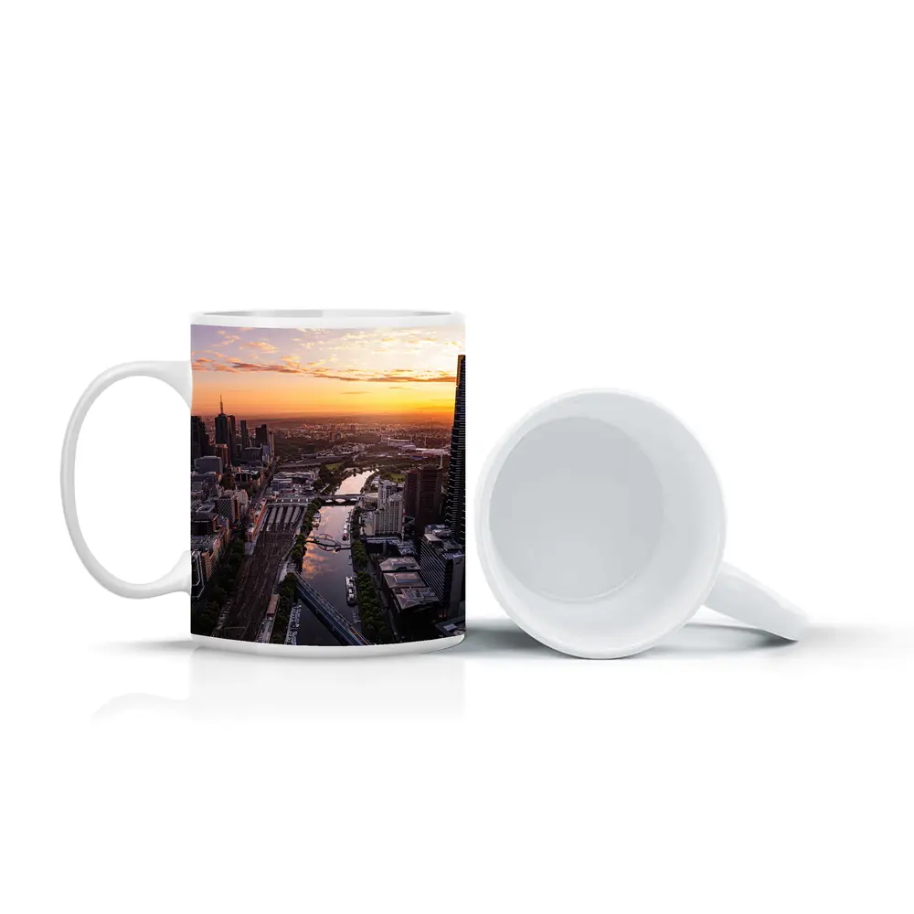 Melbourne Skyline Aerial View Golden Sunset – Mugs