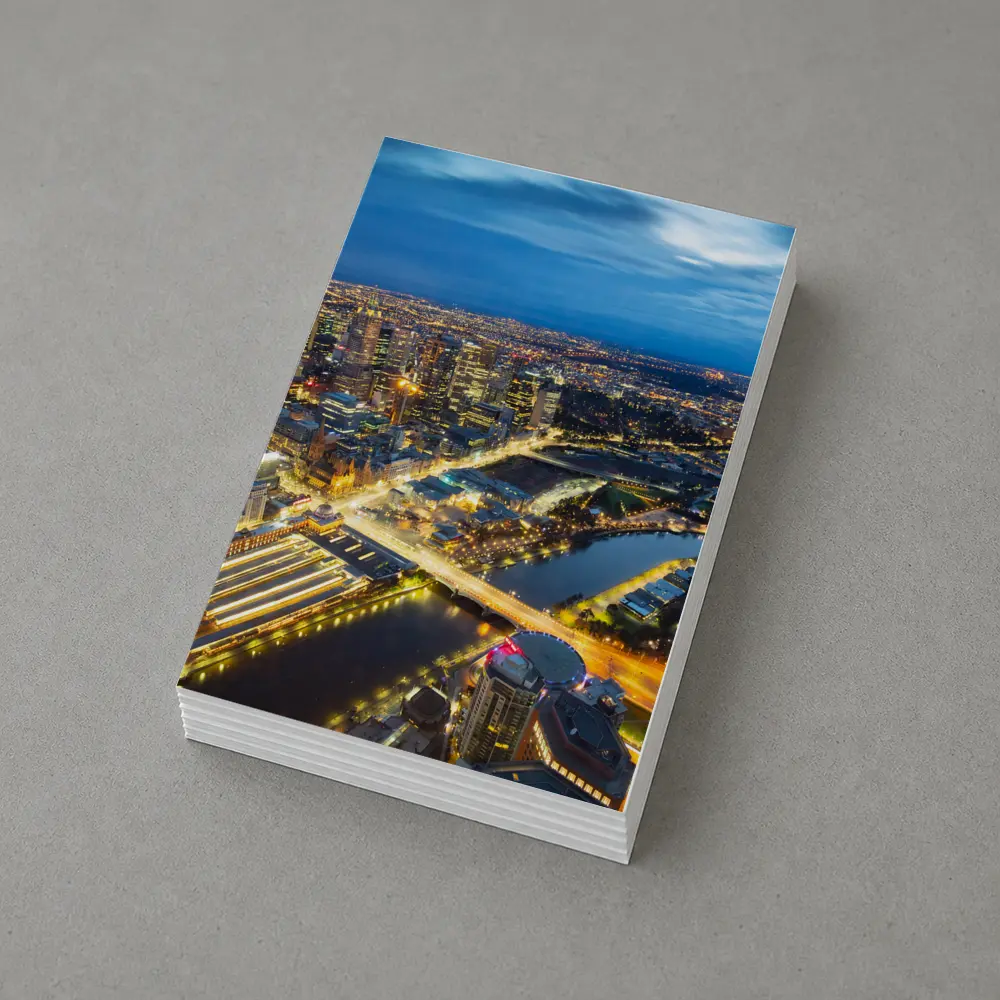 Melbourne City Skyline Aerial Night View – Postcards