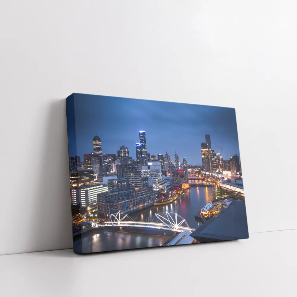 Melbourne Australia City Skyline At Night – Wall Art
