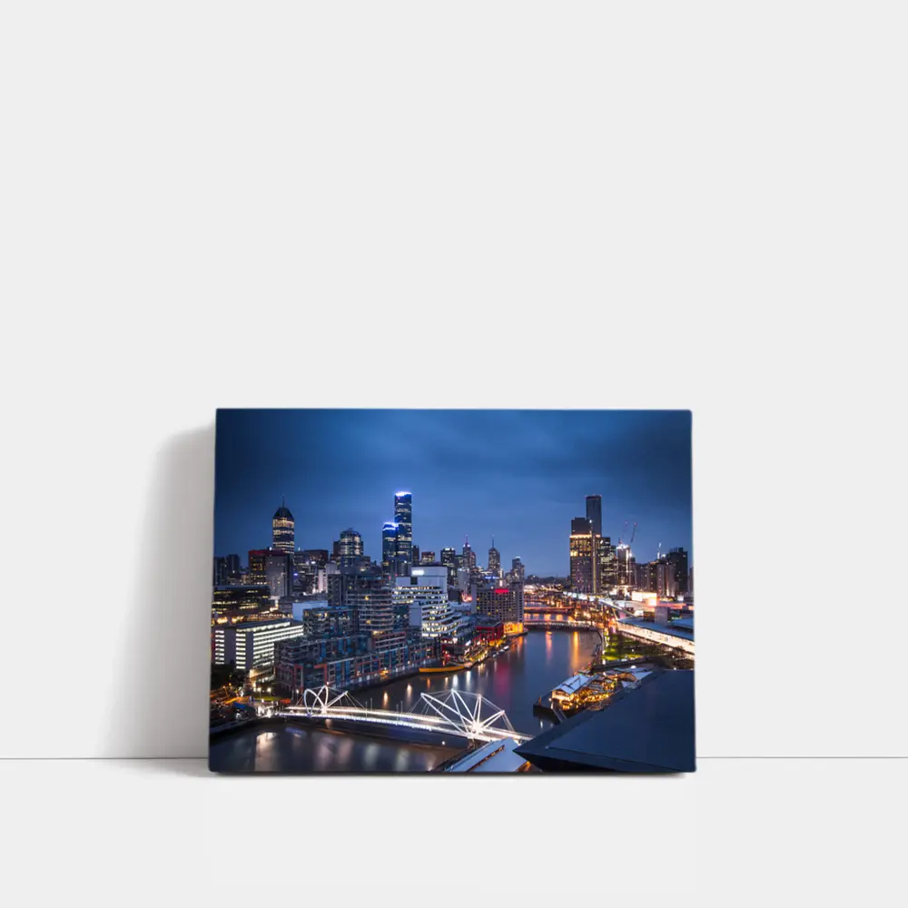 Melbourne Australia City Skyline At Night – Wall Art