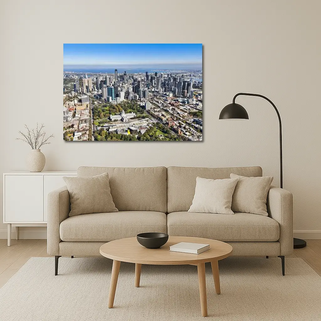 Melbourne Australia Aerial City Skyline View – Wall Art