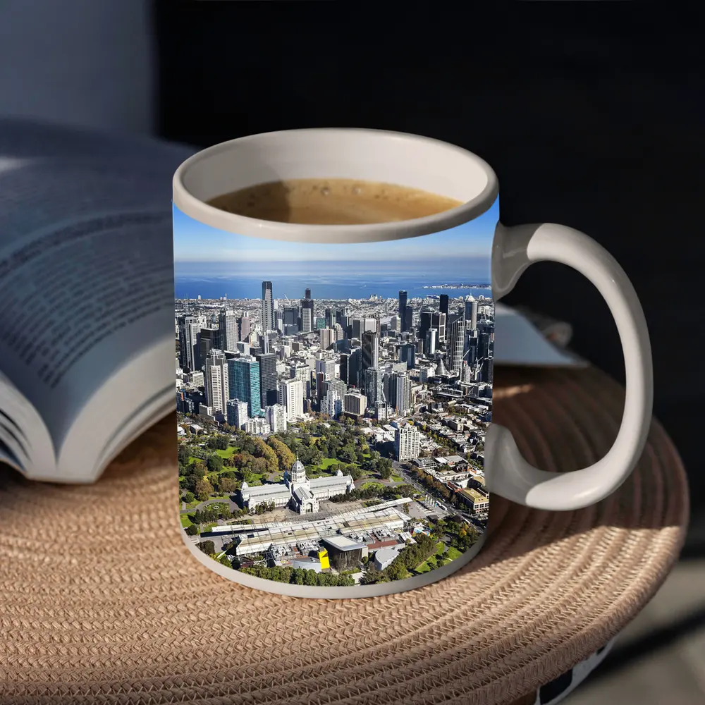 Melbourne Australia Aerial City Skyline View – Mugs
