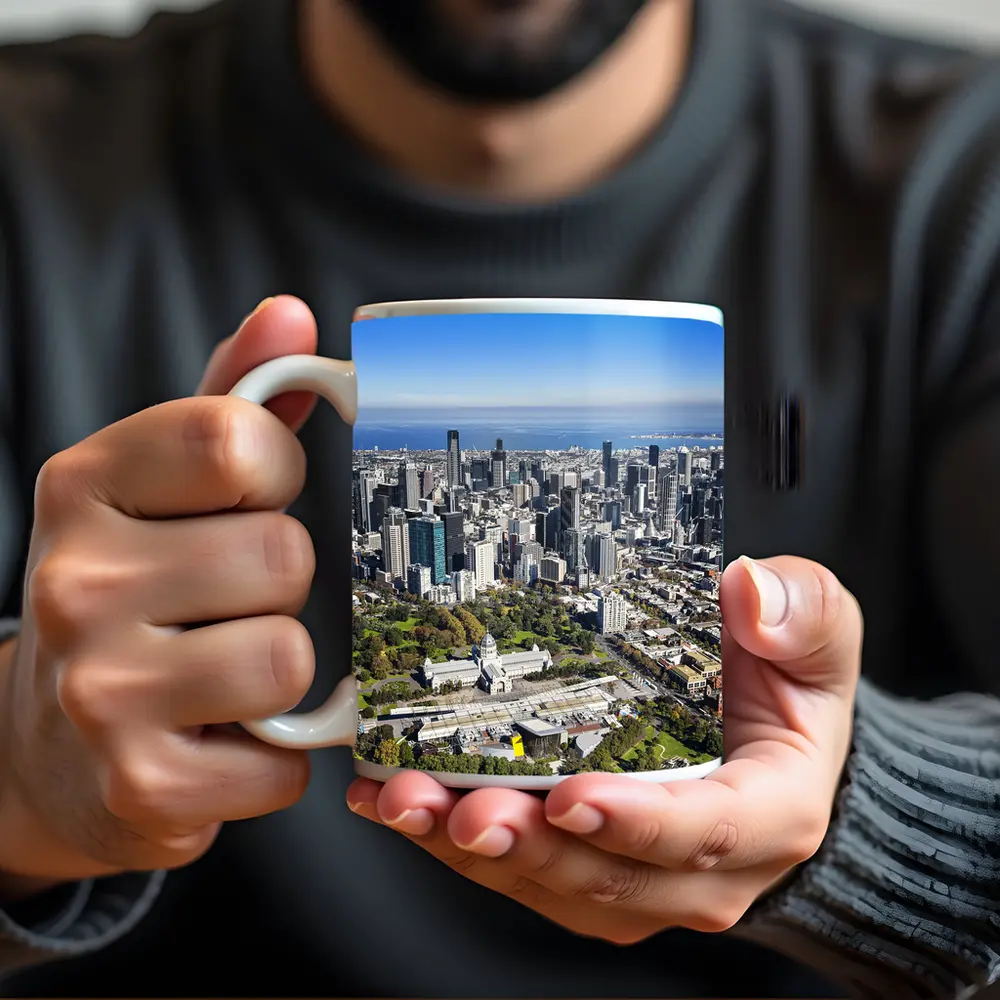 Melbourne Australia Aerial City Skyline View – Mugs