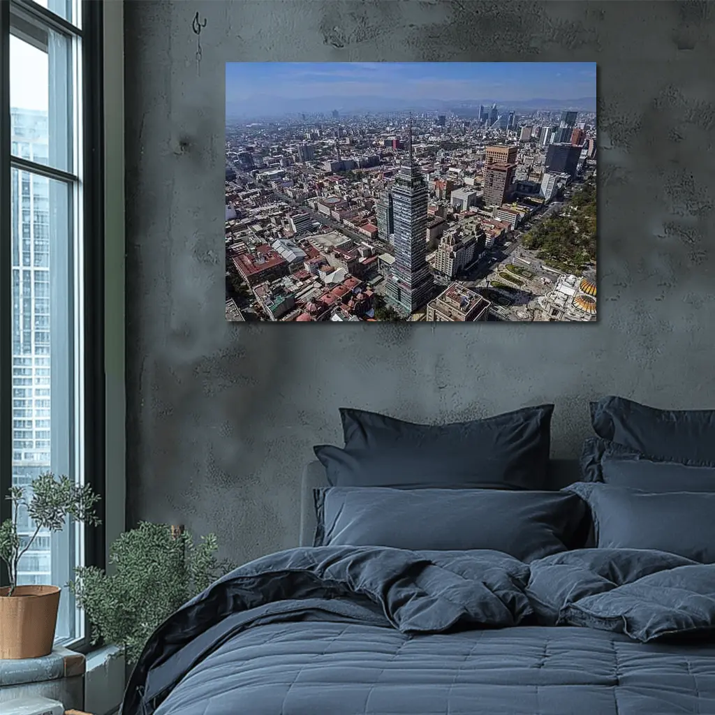 Mexico City Aerial Skyline Urban View – Wall Art