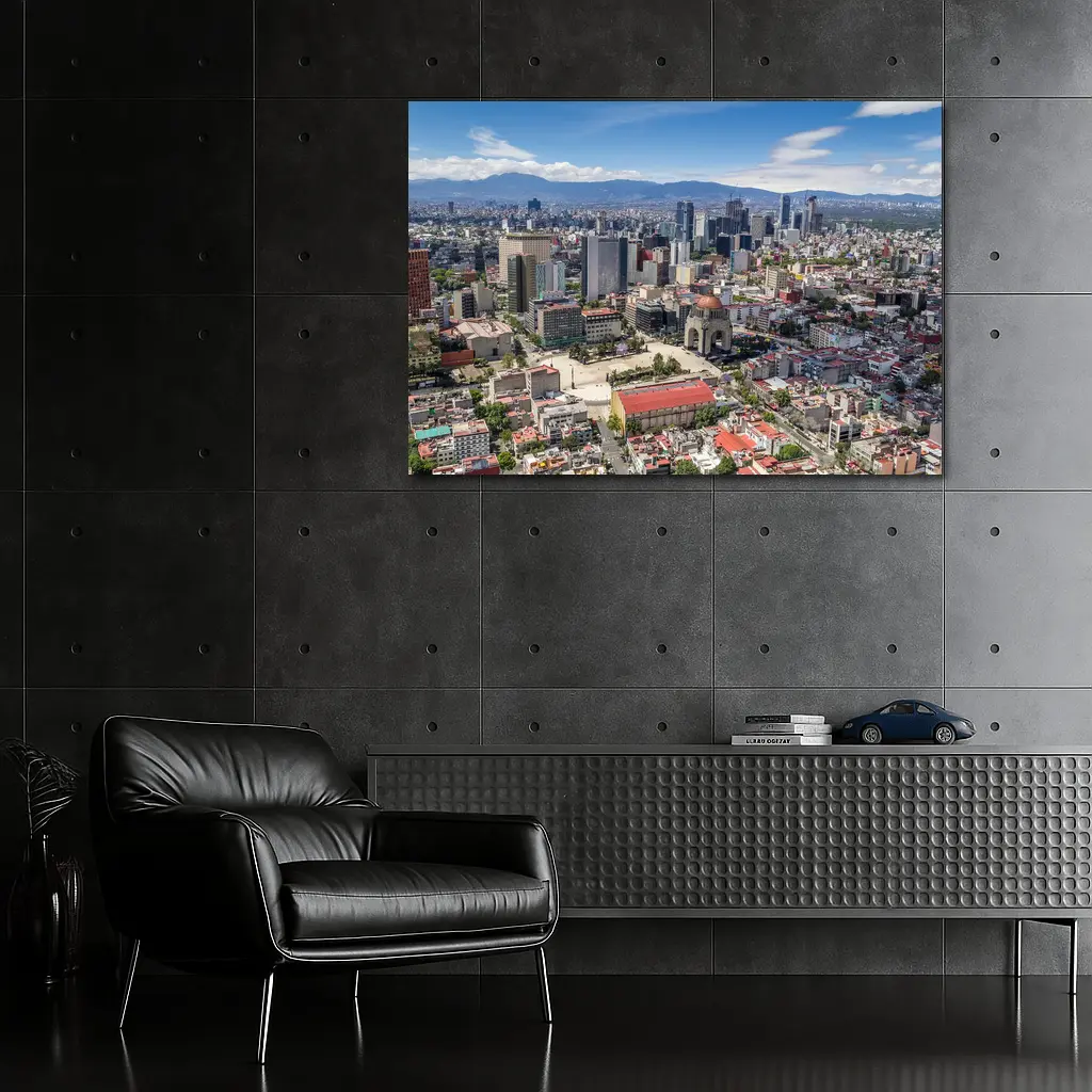 Mexico City Skyline Aerial View Mountains – Wall Art