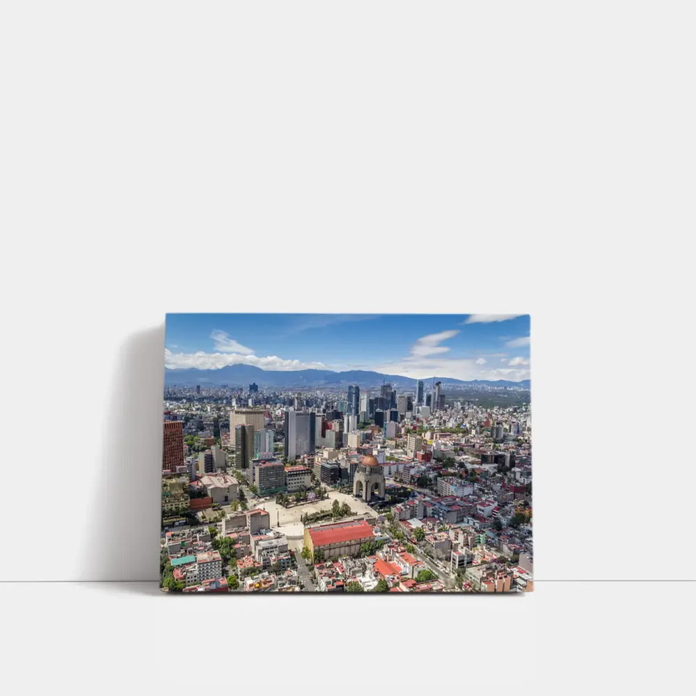 Mexico City Skyline Aerial View Mountains – Wall Art