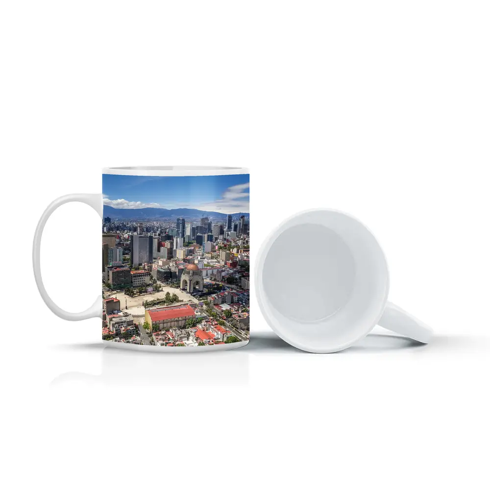 Mexico City Skyline Aerial View Mountains – Mugs