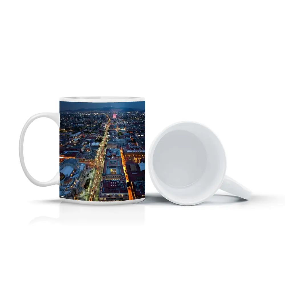 Mexico City Skyline Aerial Night View – Mugs