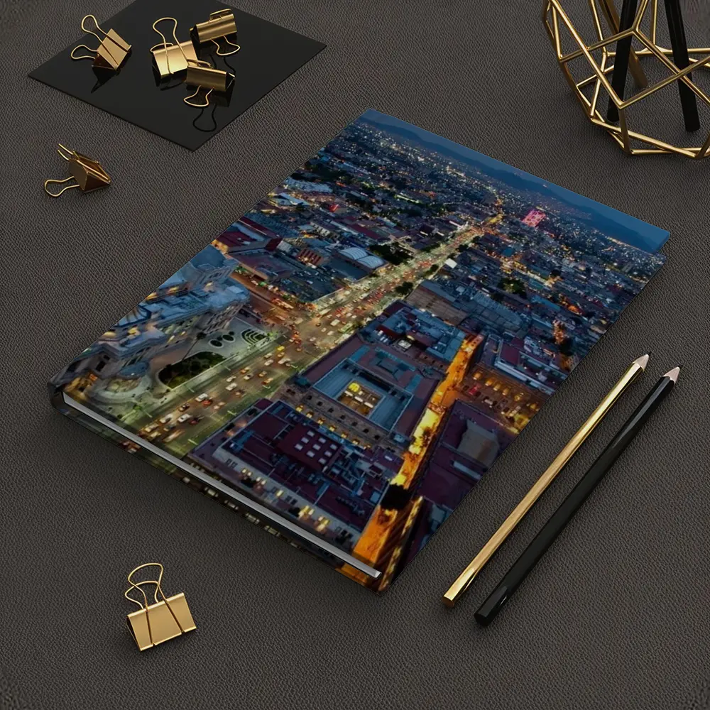 Mexico City Skyline Aerial Night View – Notebooks