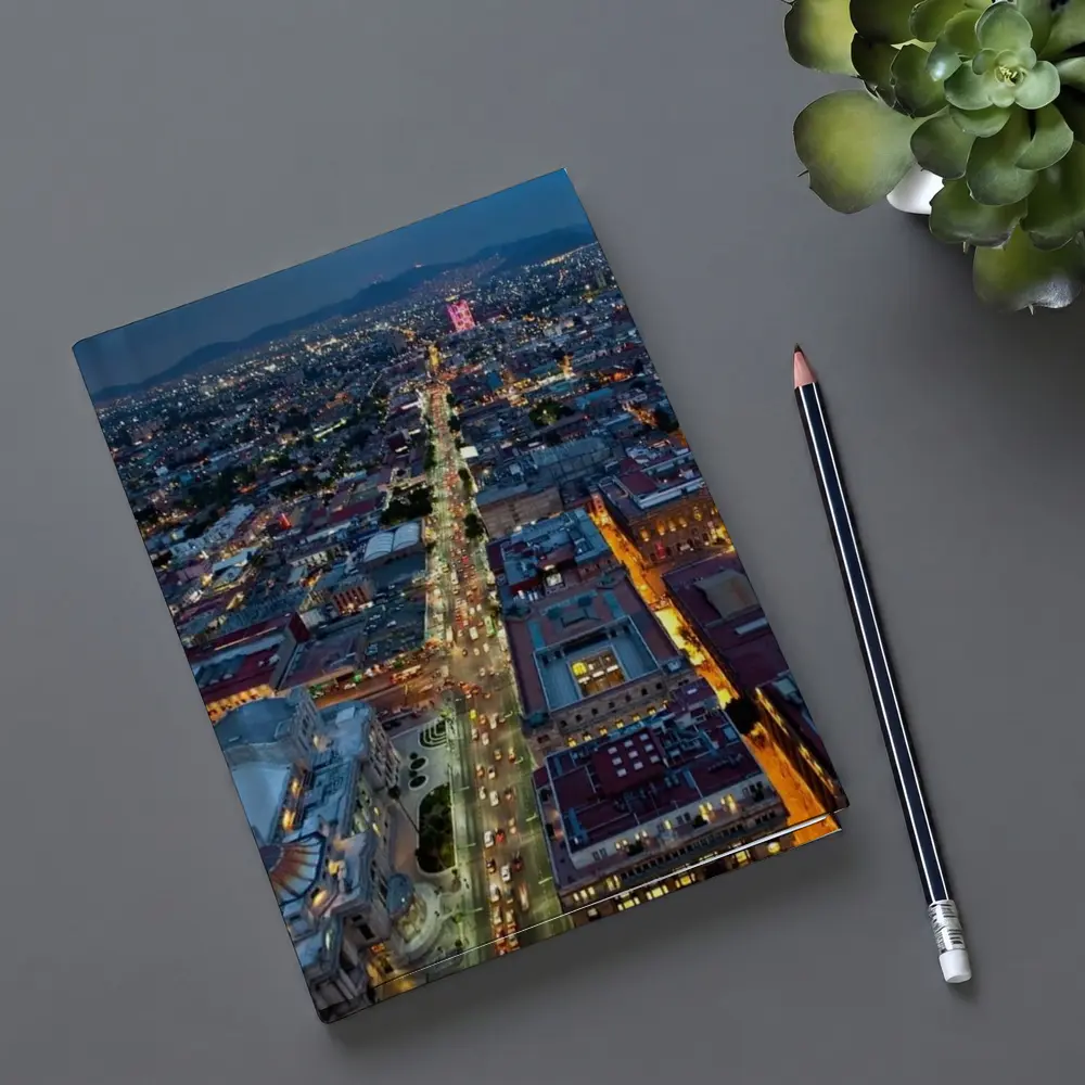 Mexico City Skyline Aerial Night View – Notebooks