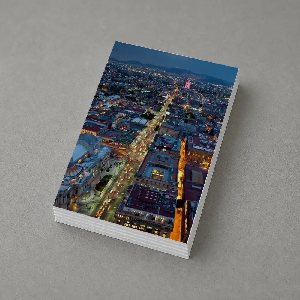 Mexico City Skyline Aerial Night View – Postcards