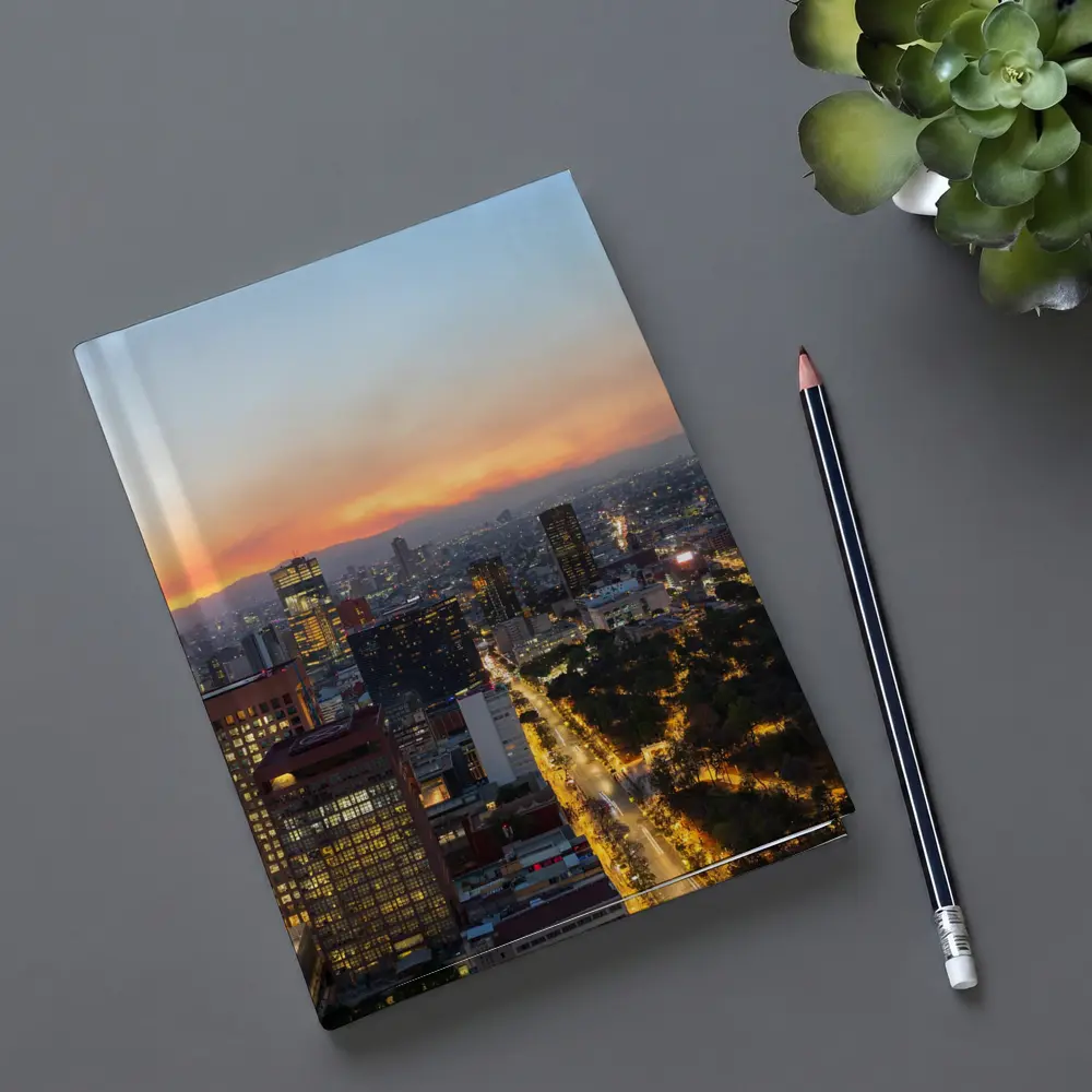 Mexico City Skyline at Sunset Aerial View – Notebooks