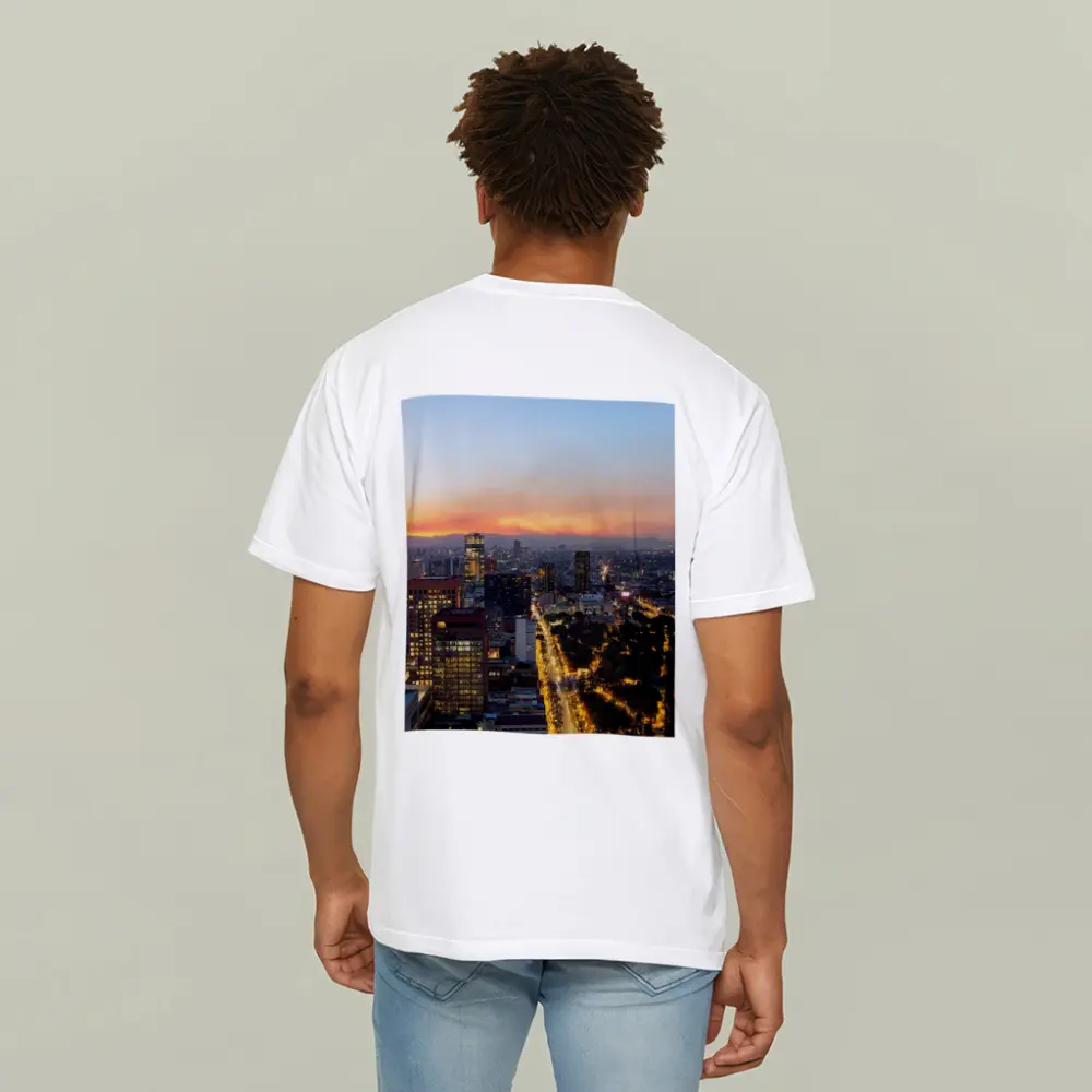 Mexico City Skyline at Sunset Aerial View – T-Shirts