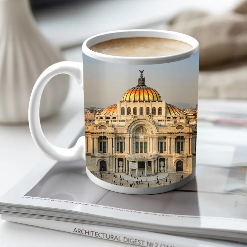 Palacio de Bellas Artes Mexico City Aerial – Mugs