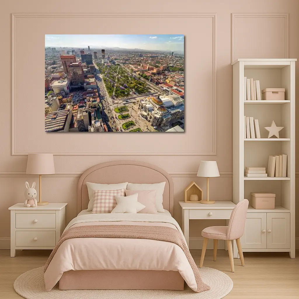 Mexico City Aerial View Palacio Bellas Artes – Wall Art