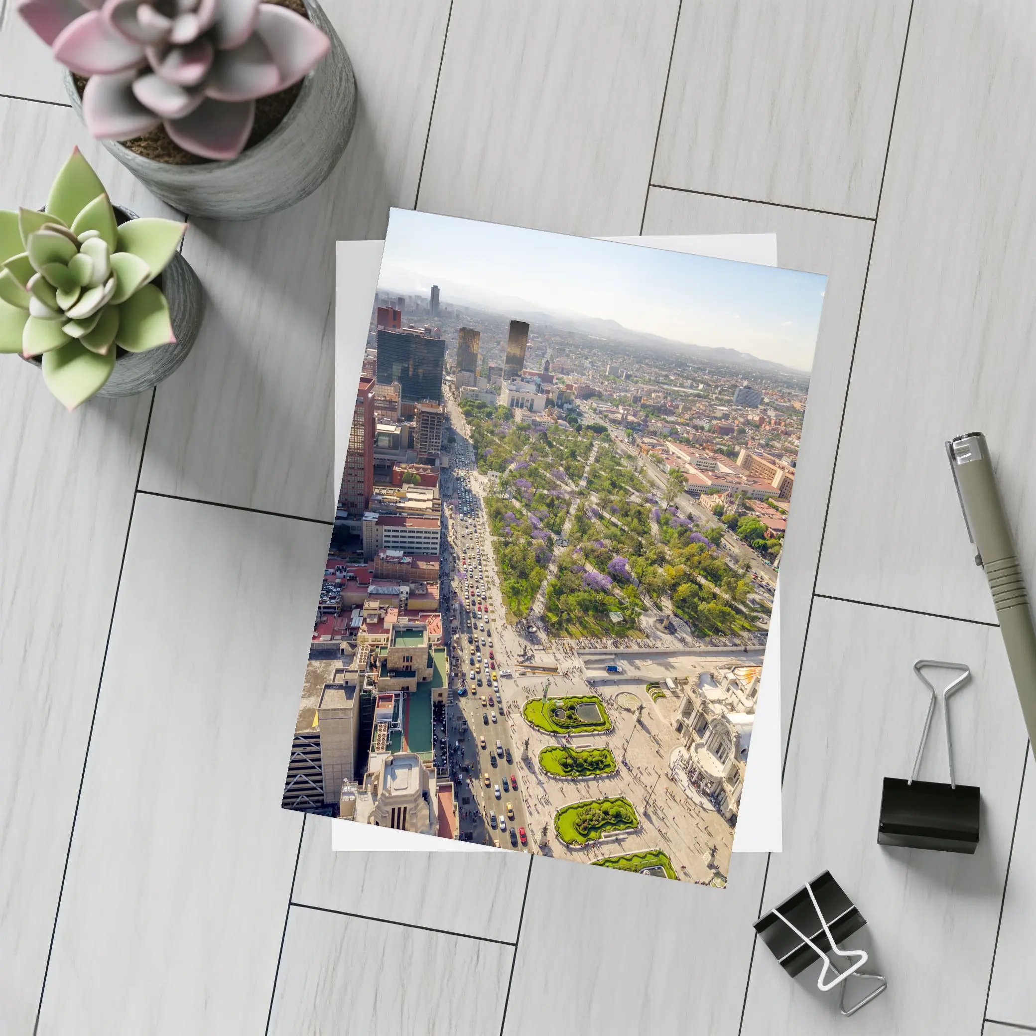 Mexico City Aerial View Palacio Bellas Artes – Postcards