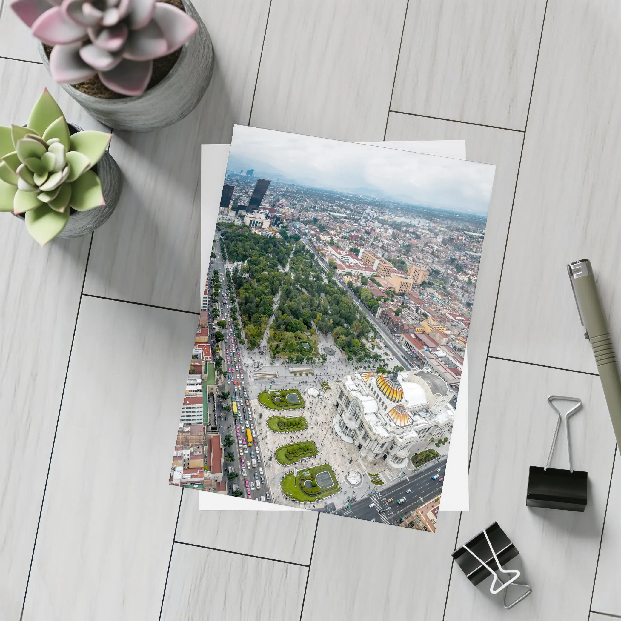 Mexico City Aerial View Palacio Bellas Artes – Postcards