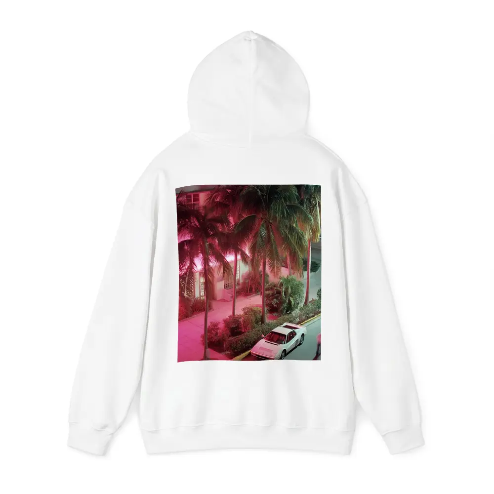 Ferrari Testarossa White Miami Neon Night – Hoodies