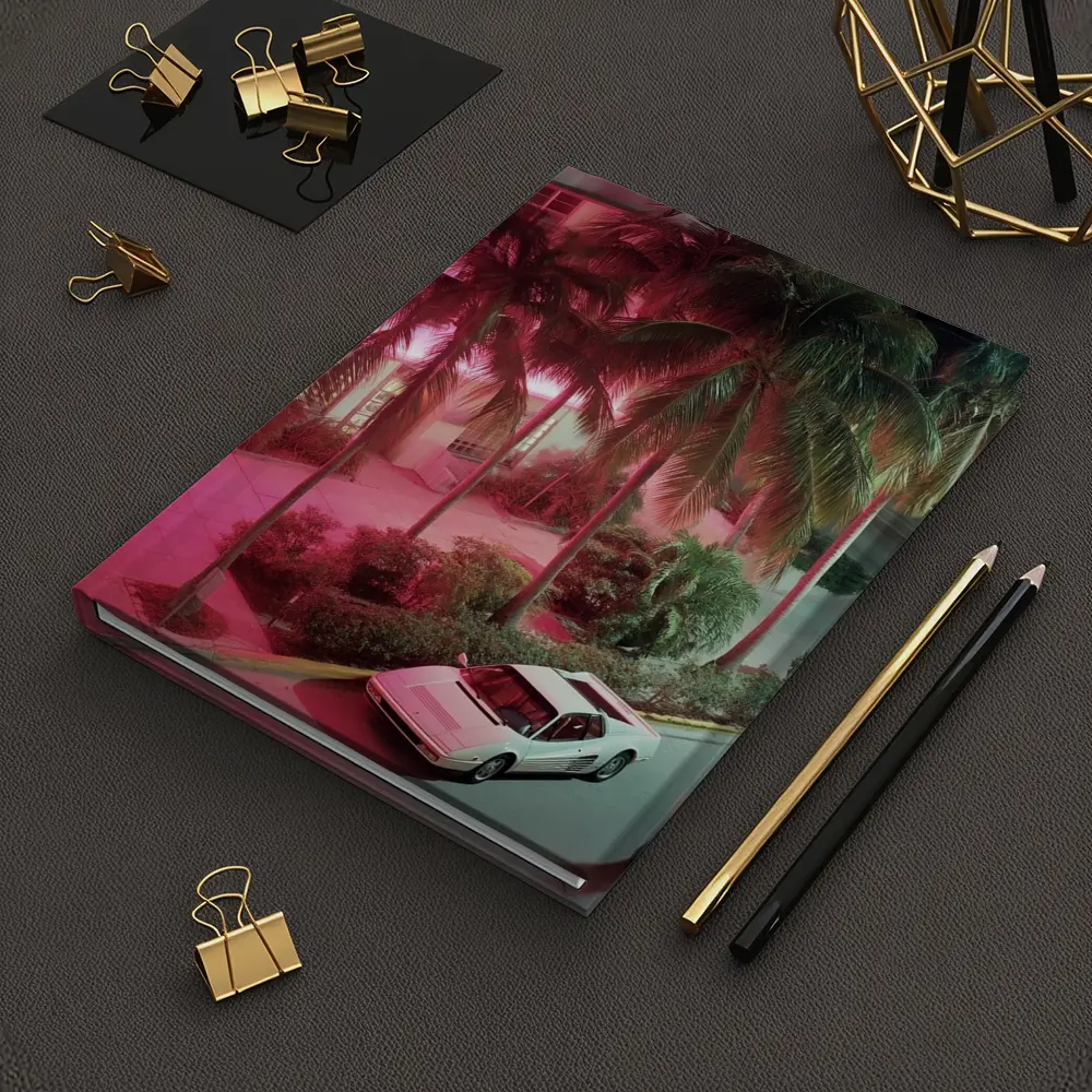 Ferrari Testarossa White Miami Neon Night – Notebooks