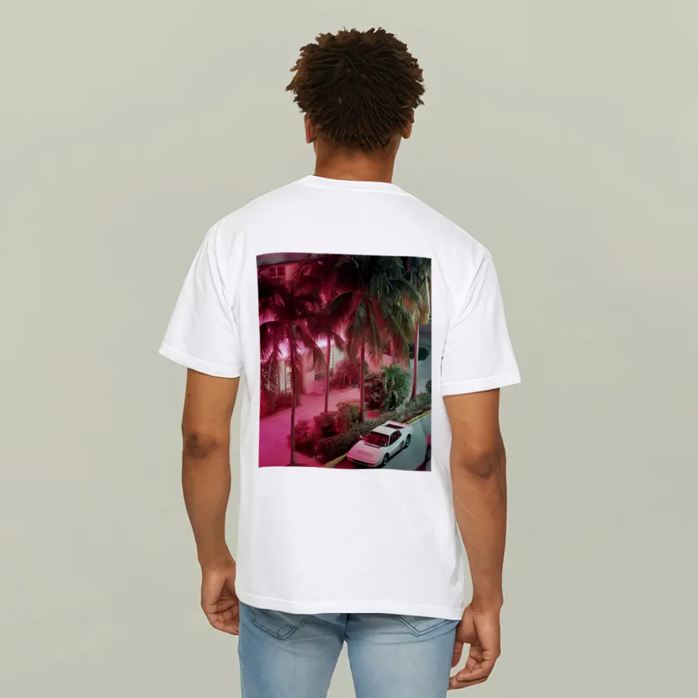 Ferrari Testarossa White Miami Neon Night – T-Shirts