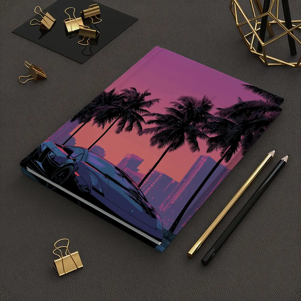 Lamborghini Gallardo Miami Sunset Palm Trees – Notebooks