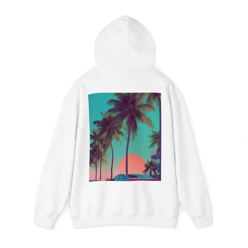 Retro Muscle Car Miami Palm Tree Sunset – Hoodies