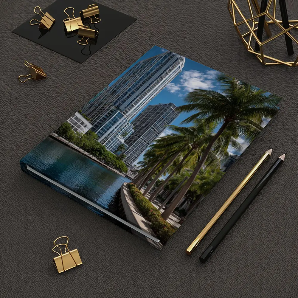 Miami River Downtown Skyline Palm Trees – Notebooks