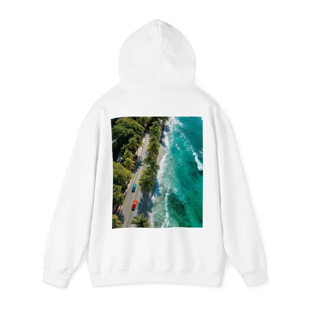 Classic Cars Coastal Road Palm Trees Aerial – Hoodies