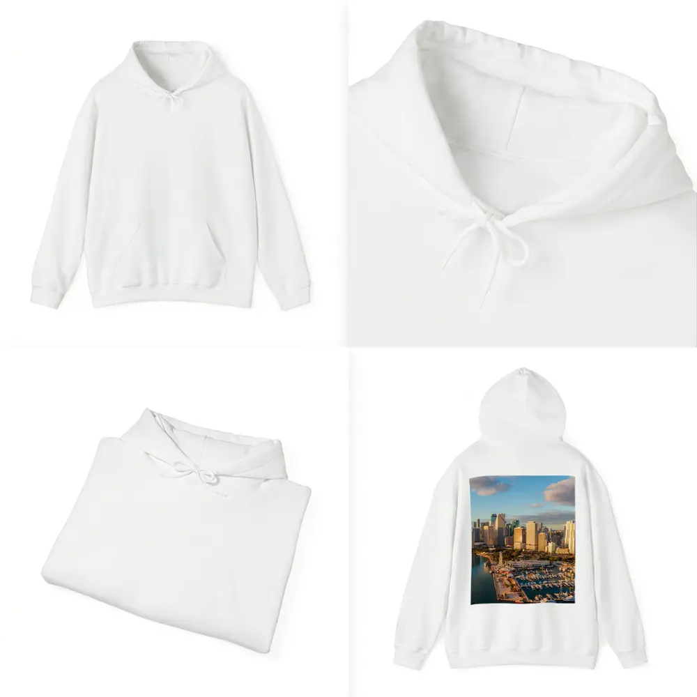 Miami Downtown Skyline Marina Aerial View – Hoodies