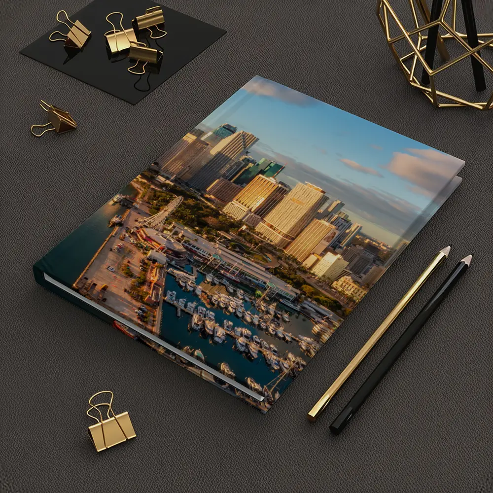 Miami Downtown Skyline Marina Aerial View – Notebooks