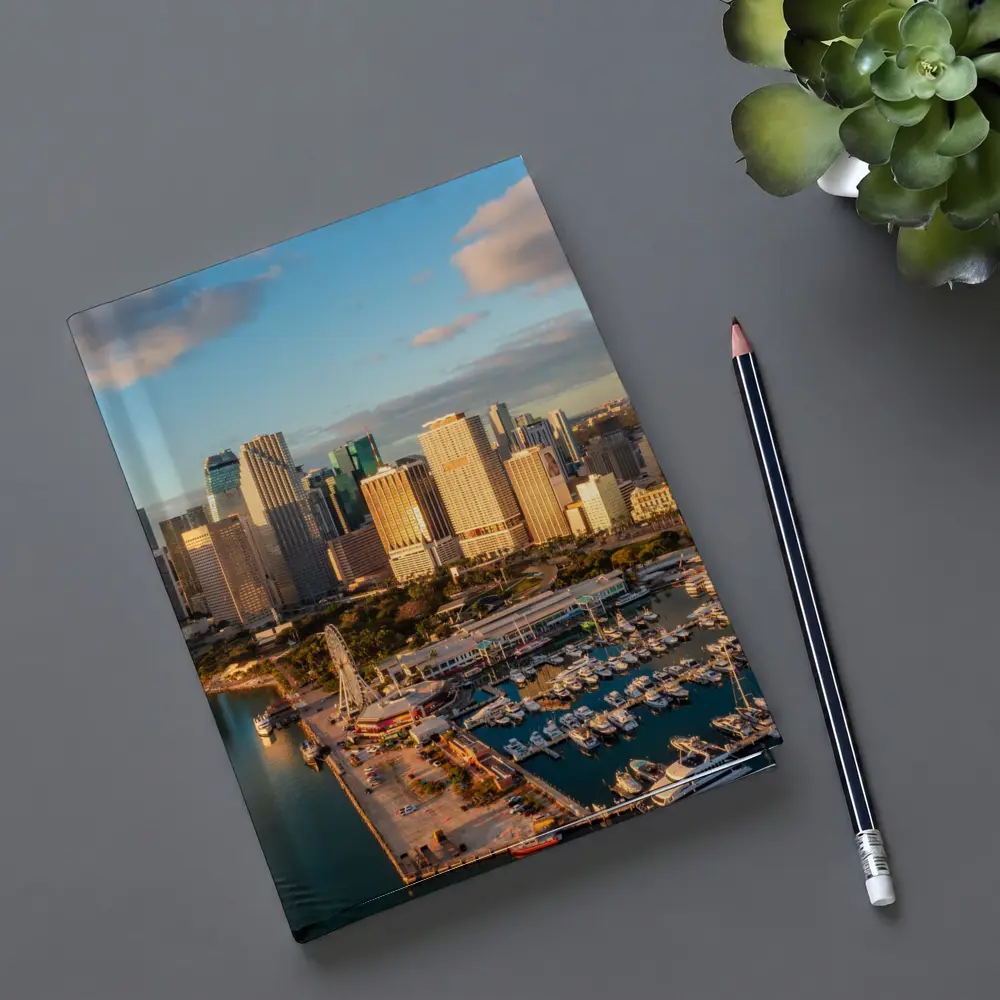 Miami Downtown Skyline Marina Aerial View – Notebooks