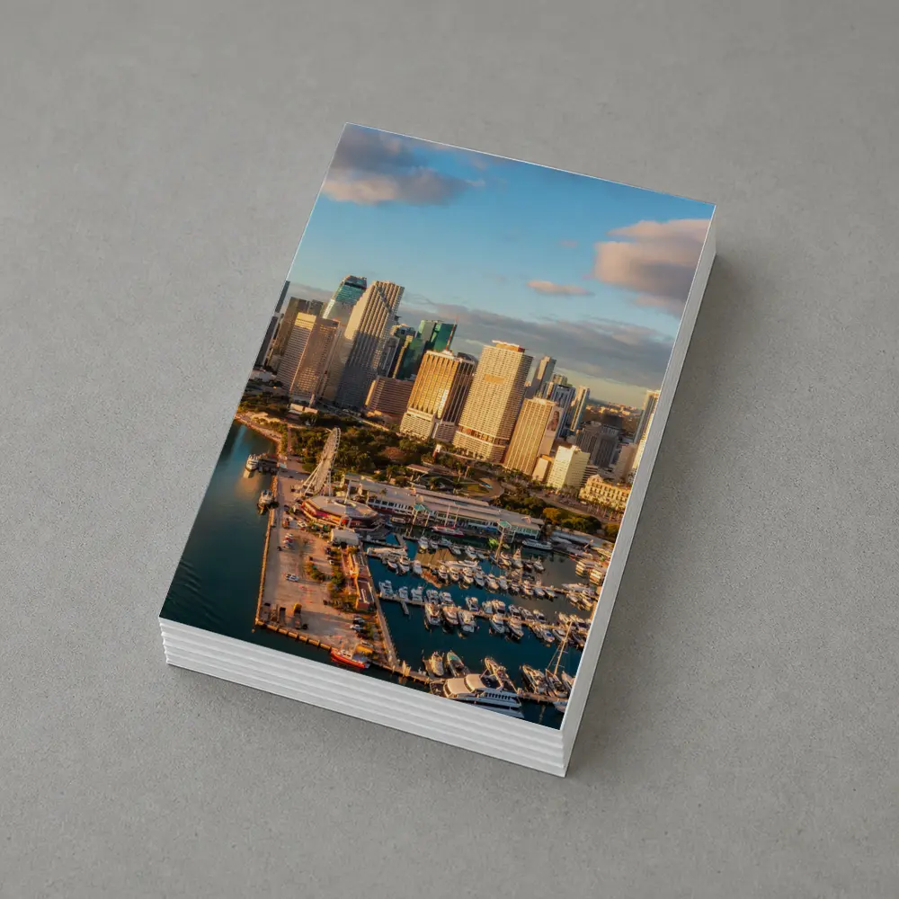 Miami Downtown Skyline Marina Aerial View – Postcards