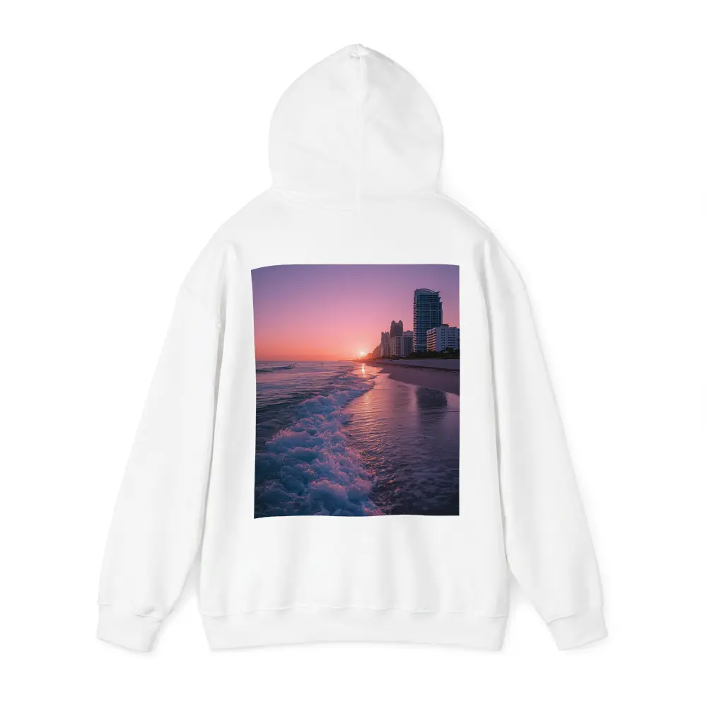 Miami Beach Sunset Purple Sky Cityscape – Hoodies