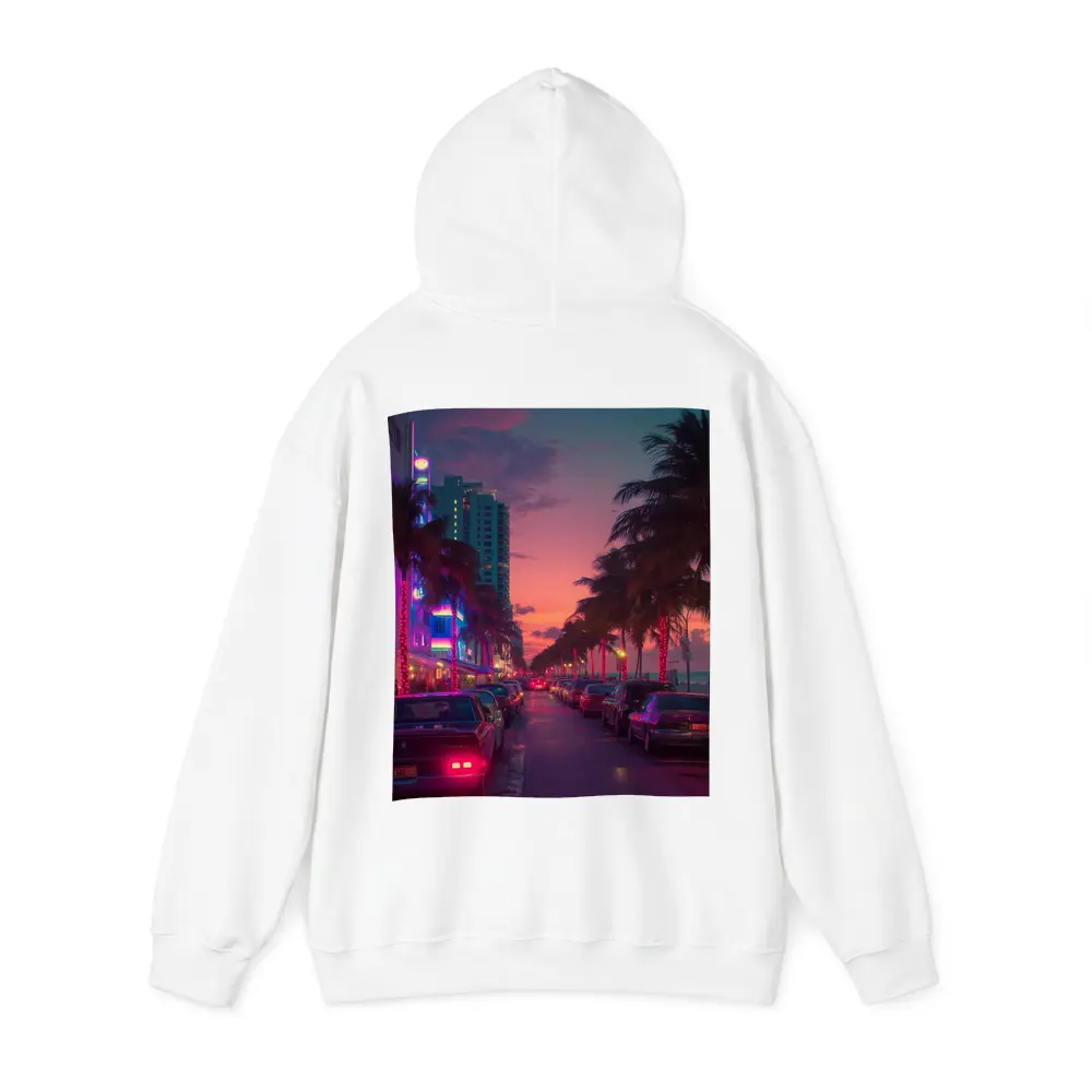 Miami Neon Sunset Palm Tree Boulevard – Hoodies