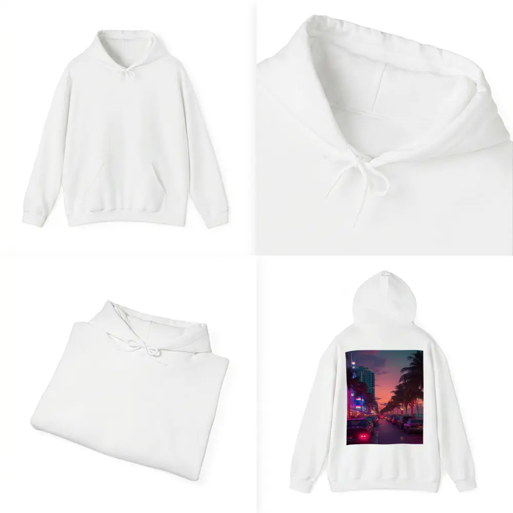 Miami Neon Sunset Palm Tree Boulevard – Hoodies