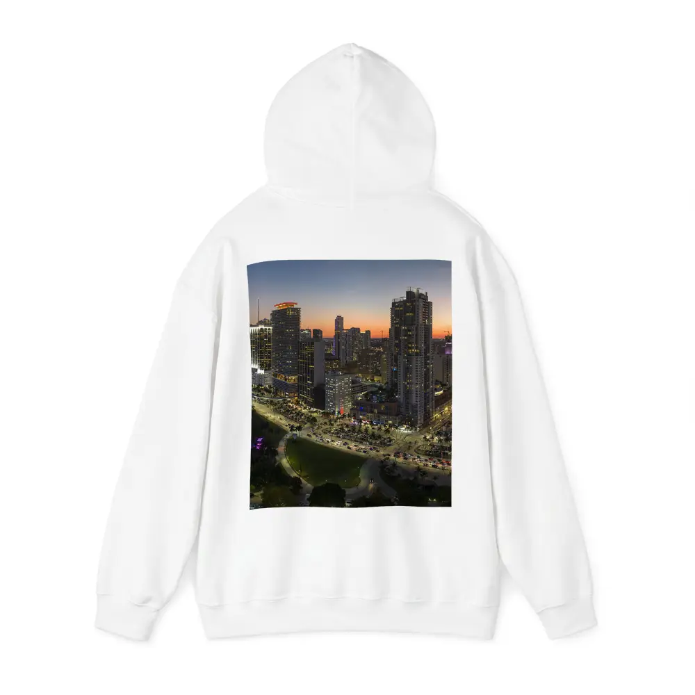 Miami Skyline Aerial View At Sunset – Hoodies