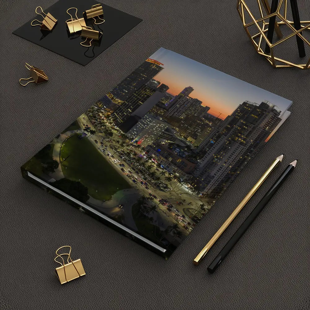 Miami Skyline Aerial View At Sunset – Notebooks