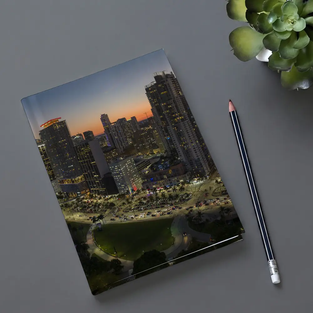 Miami Skyline Aerial View At Sunset – Notebooks