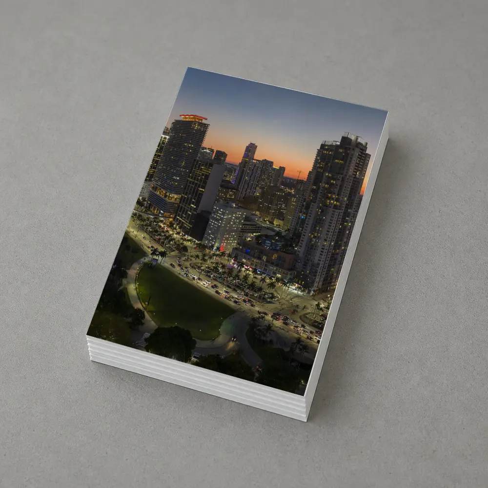 Miami Skyline Aerial View At Sunset – Postcards