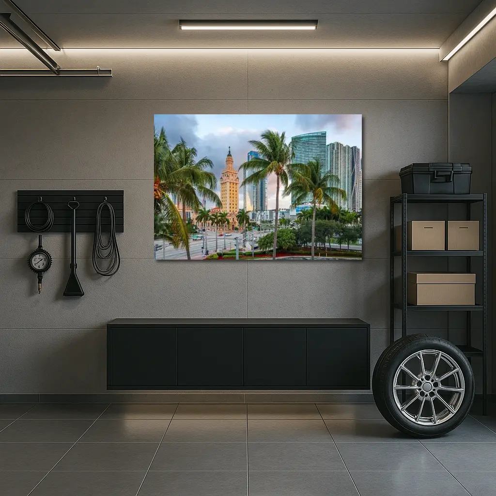 Miami Freedom Tower Palm Trees Skyline – Wall Art