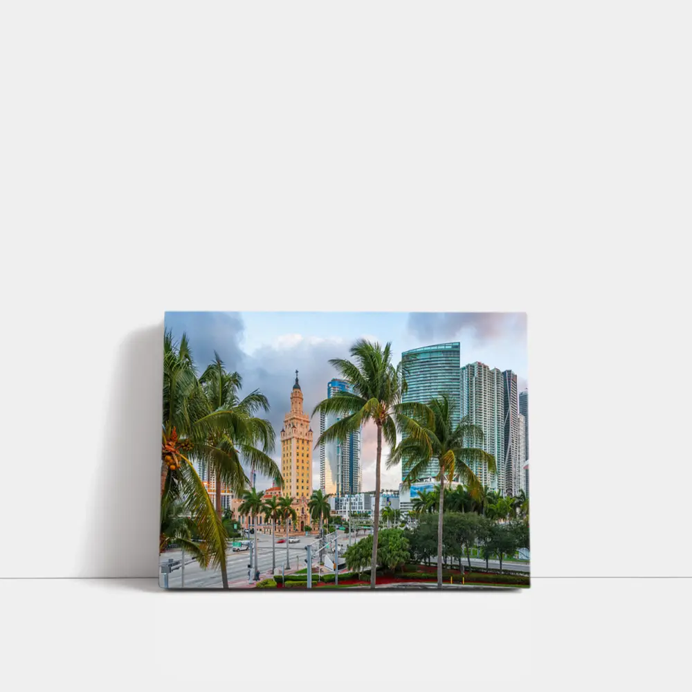 Miami Freedom Tower Palm Trees Skyline – Wall Art