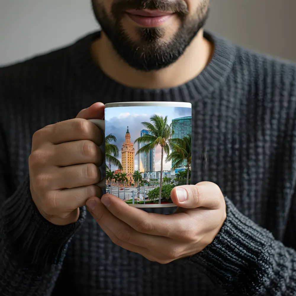 Miami Freedom Tower Palm Trees Skyline – Mugs