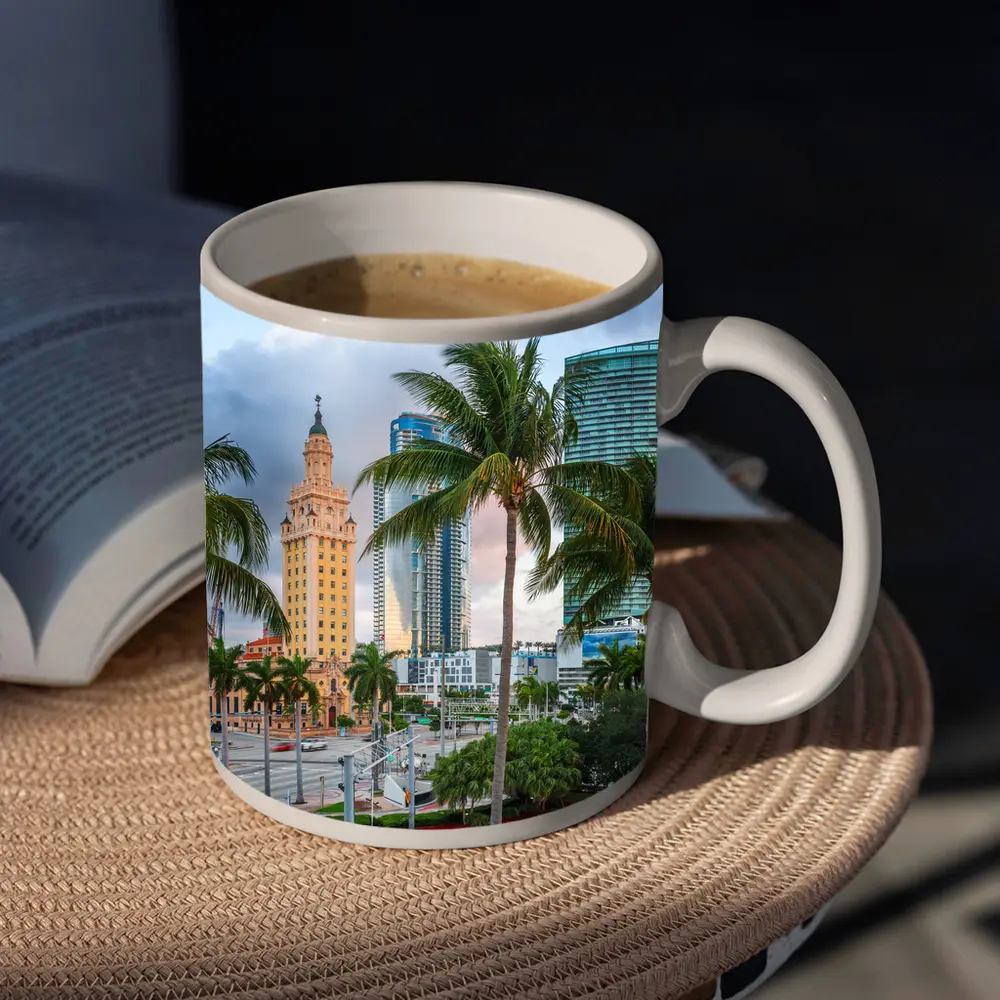 Miami Freedom Tower Palm Trees Skyline – Mugs