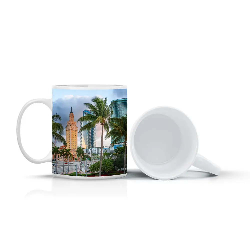 Miami Freedom Tower Palm Trees Skyline – Mugs