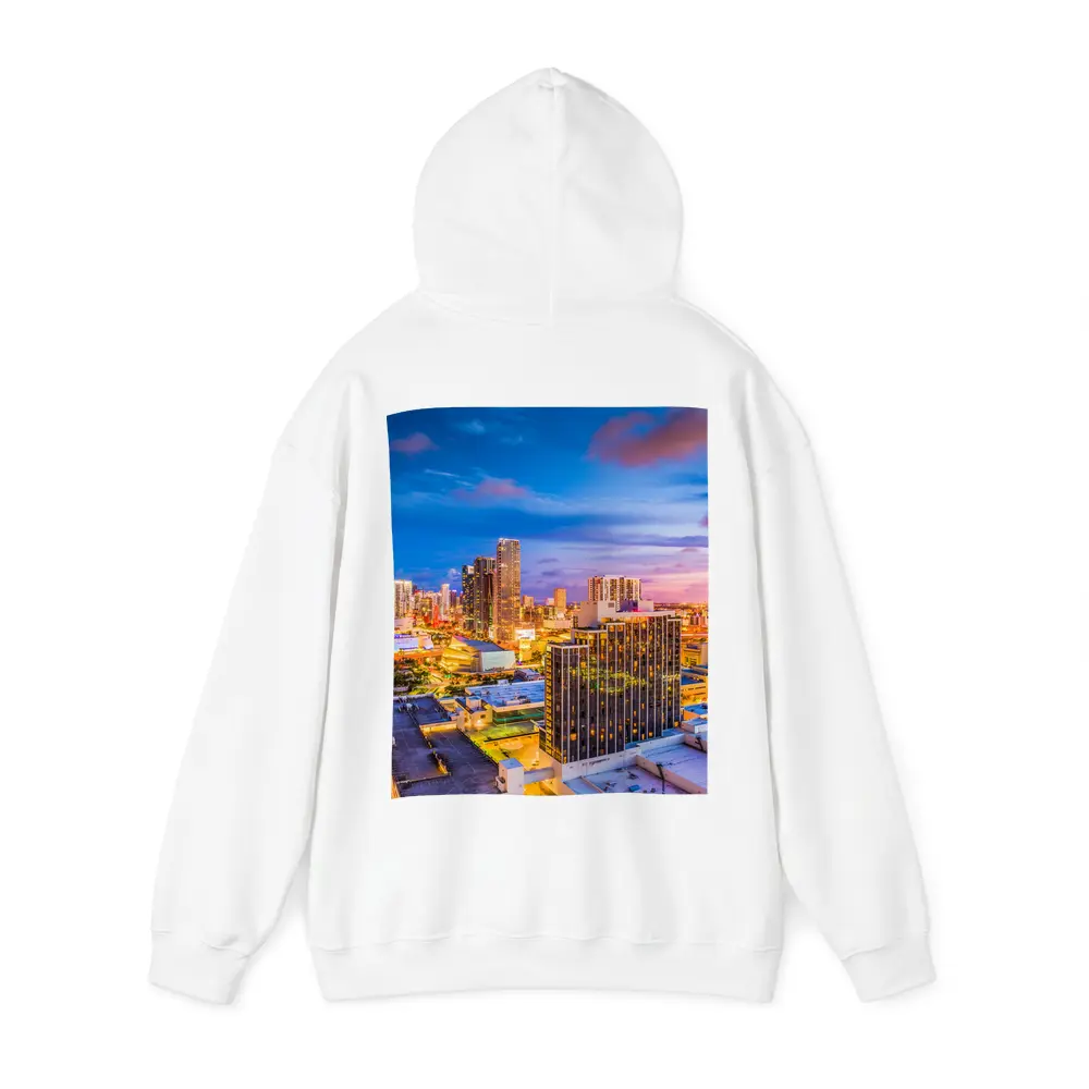 Miami Downtown Skyline At Sunset Dusk – Hoodies
